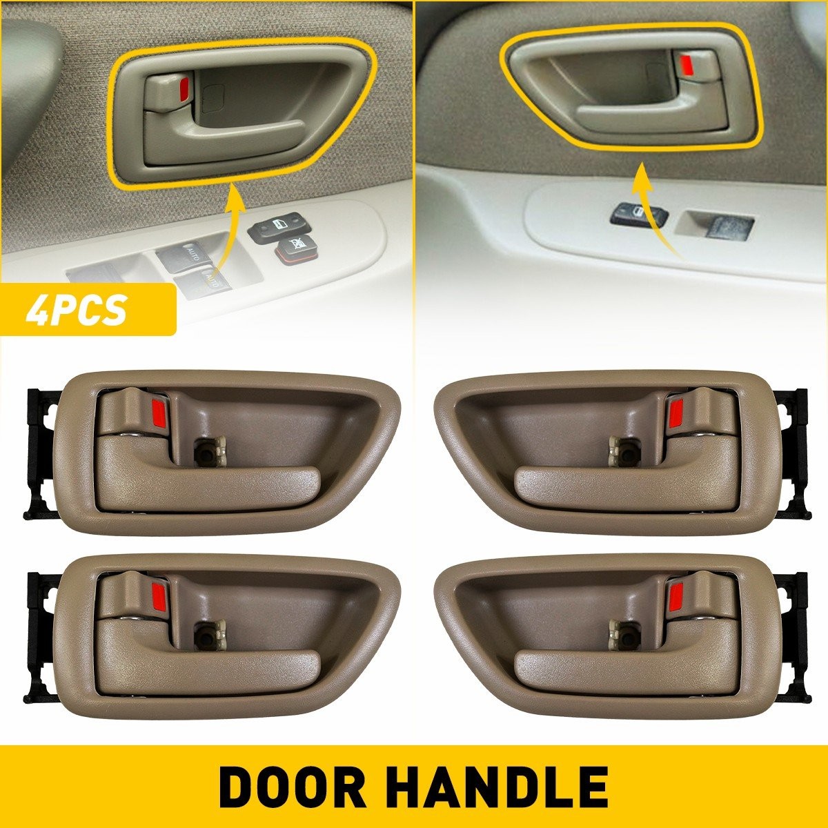Fit 2004-2006 Toyota Tundra Pickup Front Left & Right Inside Handle Door Armrest