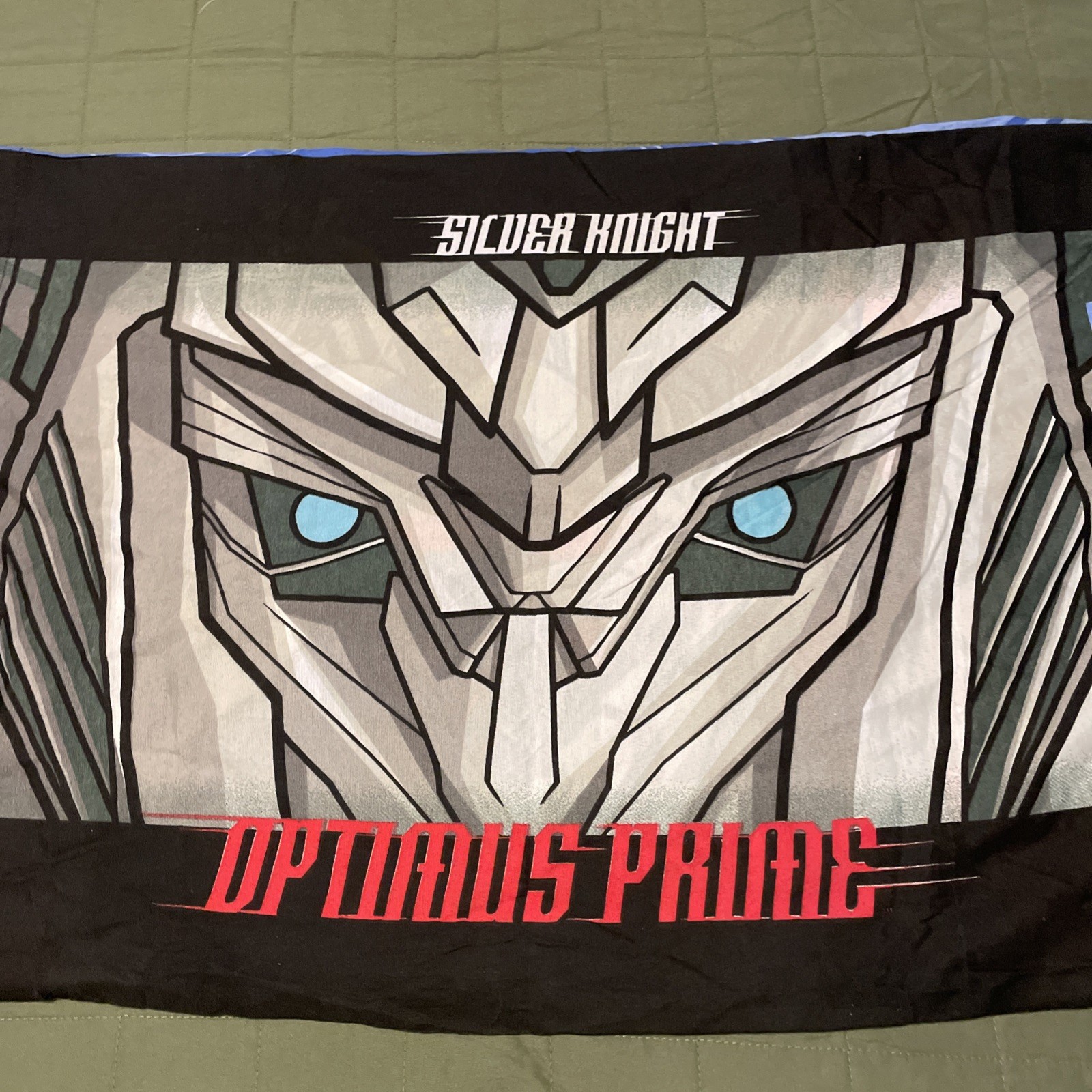 Transformers Pillow Case Single Optimus Prime Silver Knight 29” X 20”
