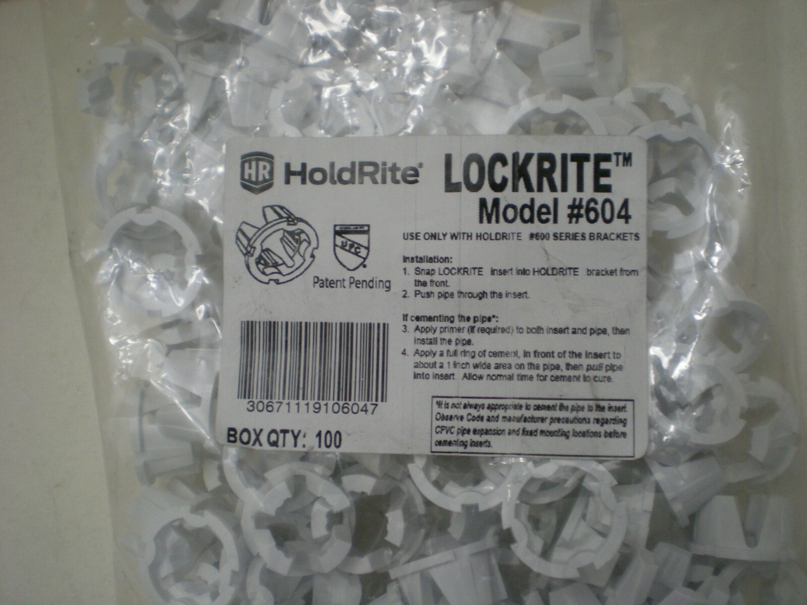 HOLDRITE 1/2 in. LOCKRITE 604 - #600 Series Bracket (100 Pack)