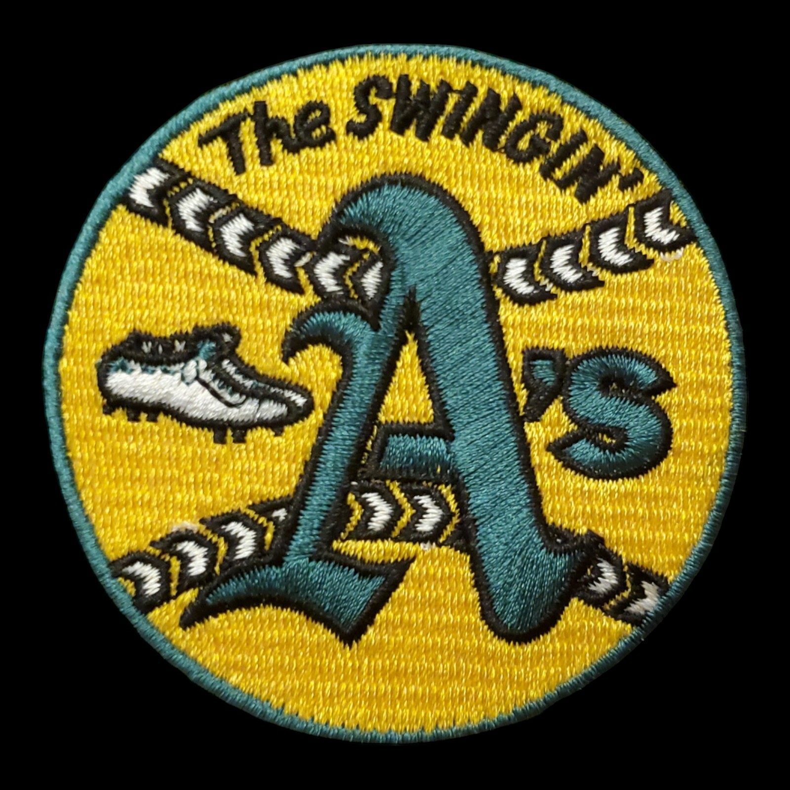 Oakland Athletics Swingin A's Vintage Style Patch. Embroidered. Iron On. 3"x3"