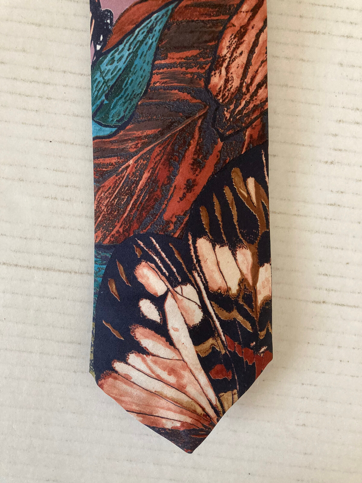 (55 inches) Italian All Silk Mens Necktie Tie Hand Made Abstract Leave G2U