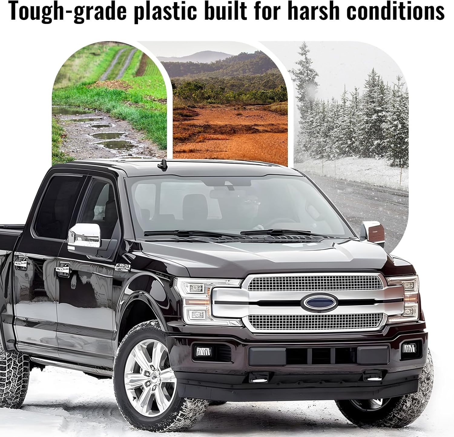 2Pcs Front Bumper Guards Pads Inserts Caps End Covers Compatible with Ford F-150