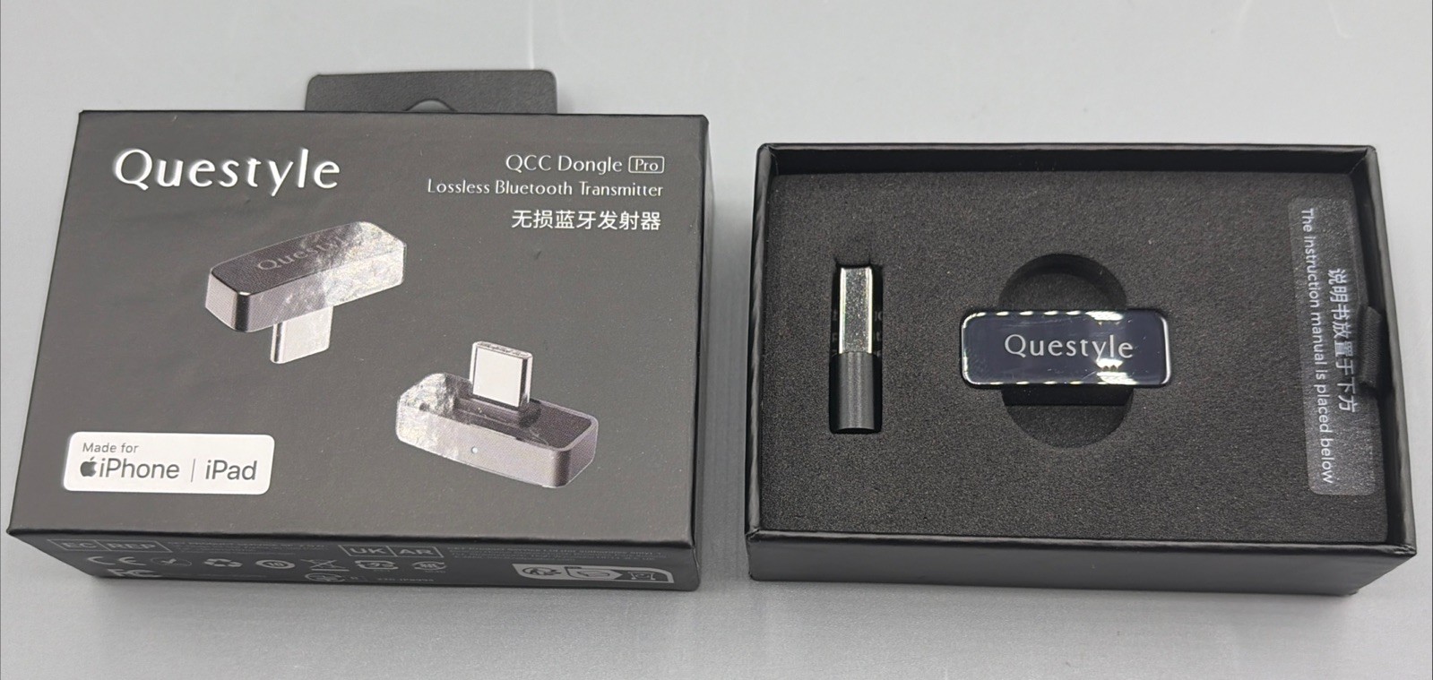 Questyle QCC Dongle Pro MFi Certified USBC Bluetooth Audio Adapter - Open Box