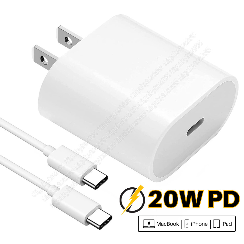 20W Type C Fast Charger Block Adapter USB C To C Cable For iPhone 15 Pro Max/15