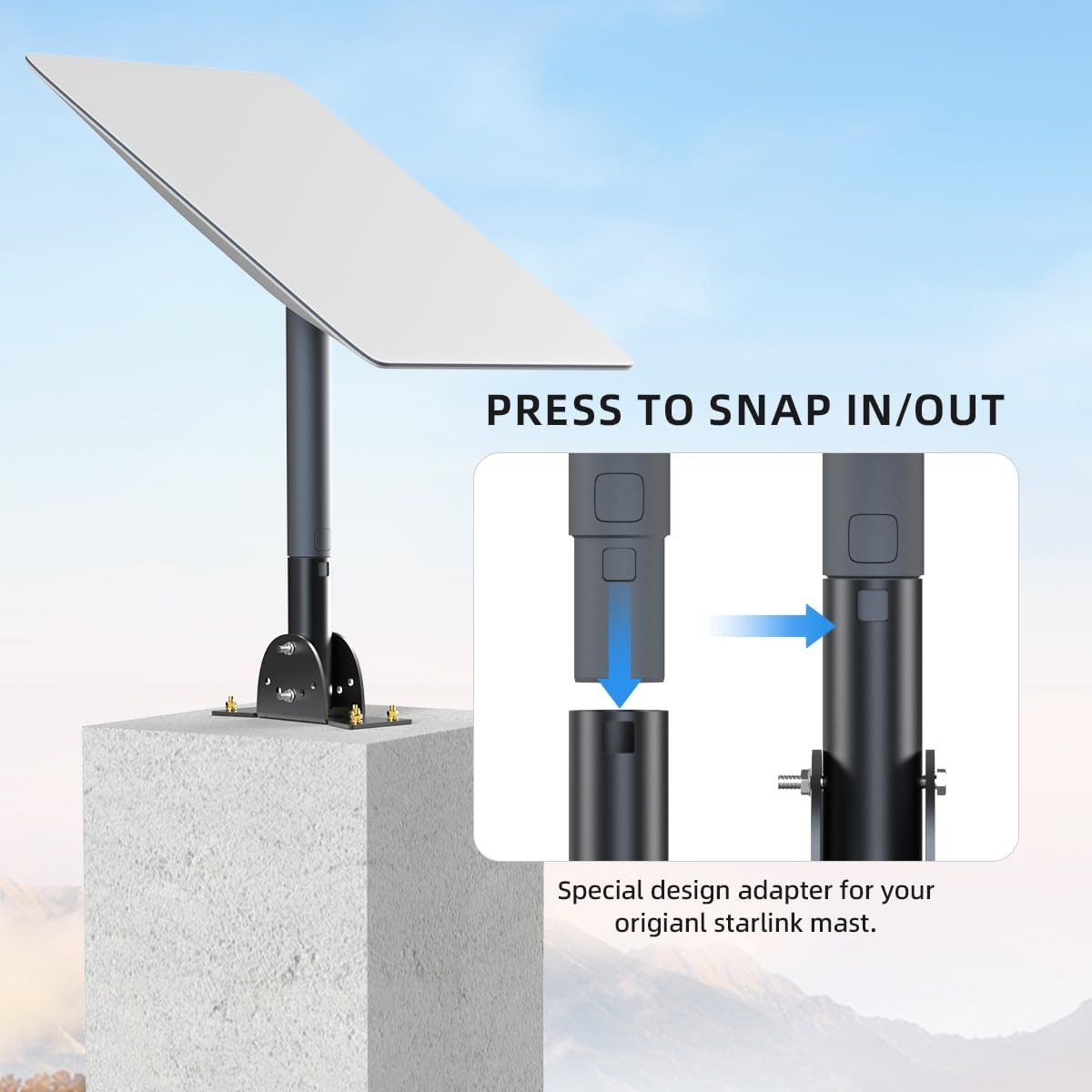 Starlink Short Wall Mount,Starlink Pole Roof Mounting...