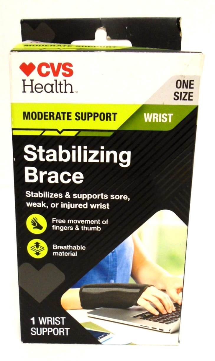 CVS Health Stabilizing Brace Moderate Support Wrist One Size Adjustable Free Shp