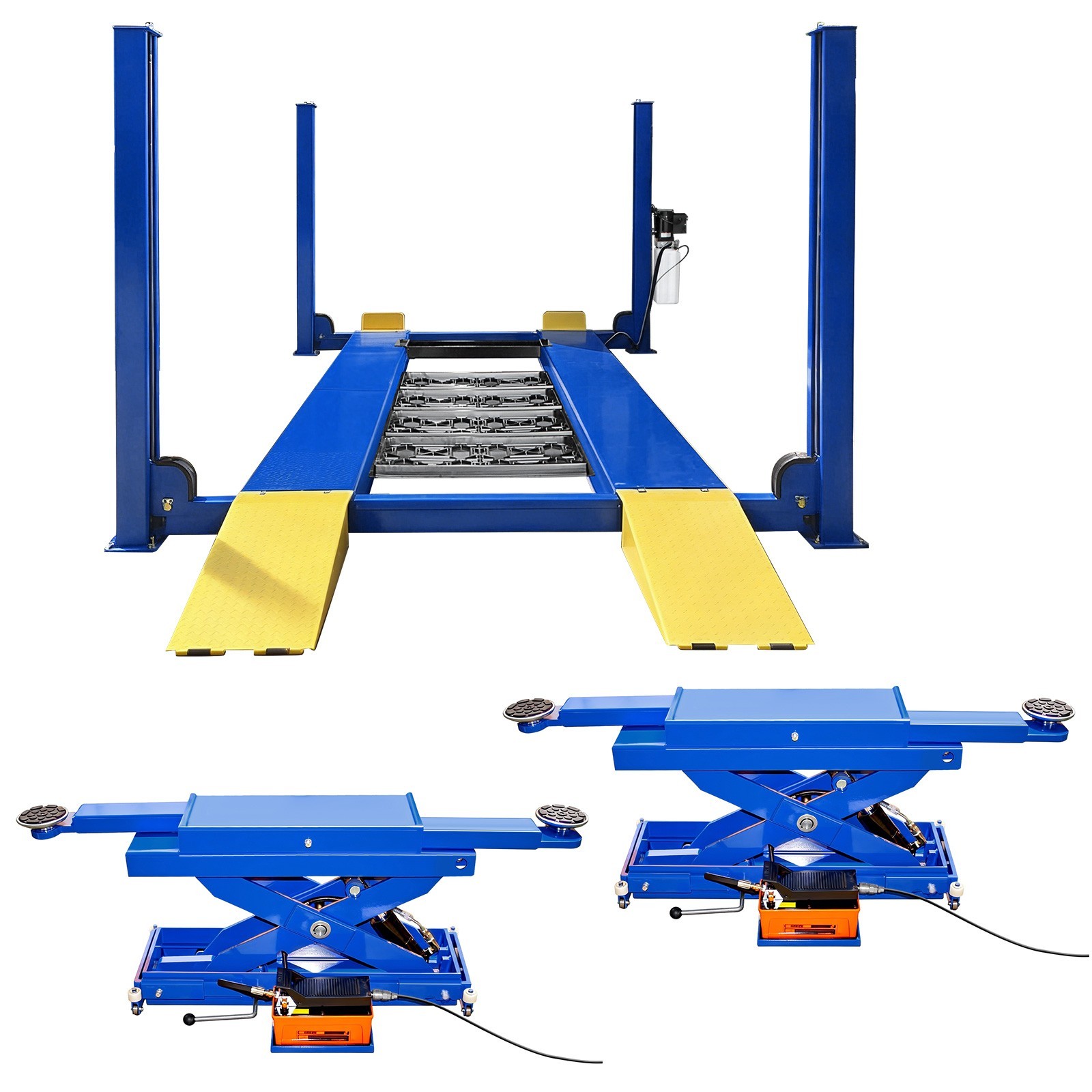 14000lbs 4 post service  lift-220v with Rolling Jack 7000lbs 2pcs Combo Set