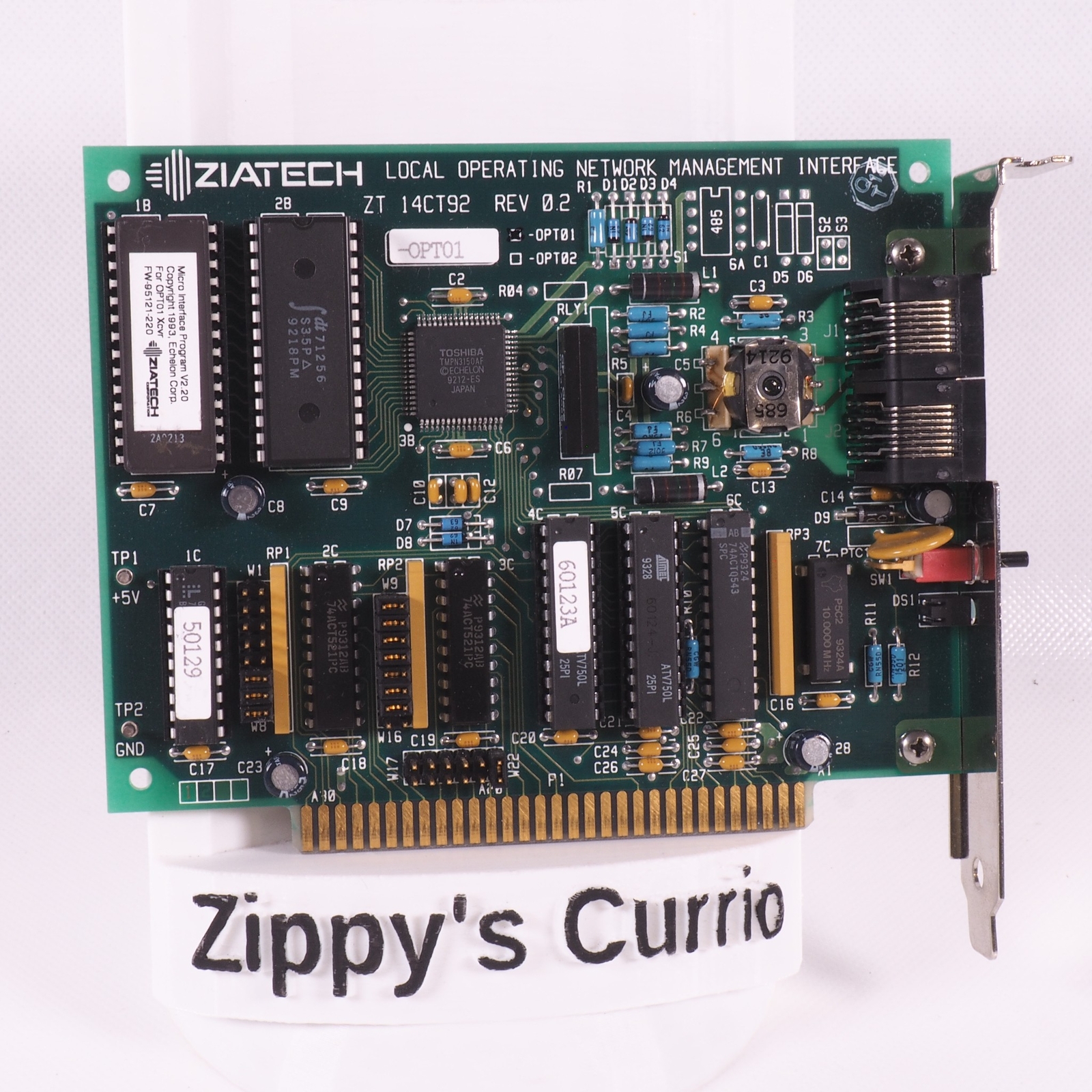 Vintage Ziatech ZT 14CT92 Local Operating Network Management Interface 8bit ISA