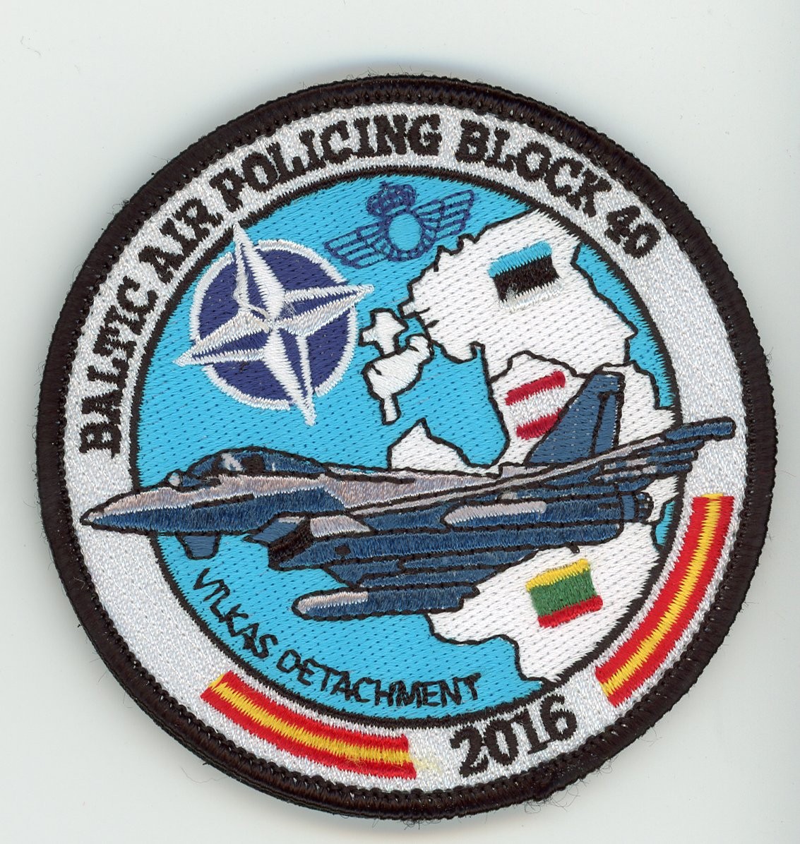 PATCH SPAIN ALBACETE AFB 14th WING BAP BLOCK 40 2016 VILKAS DET BALTIC VEL BACK