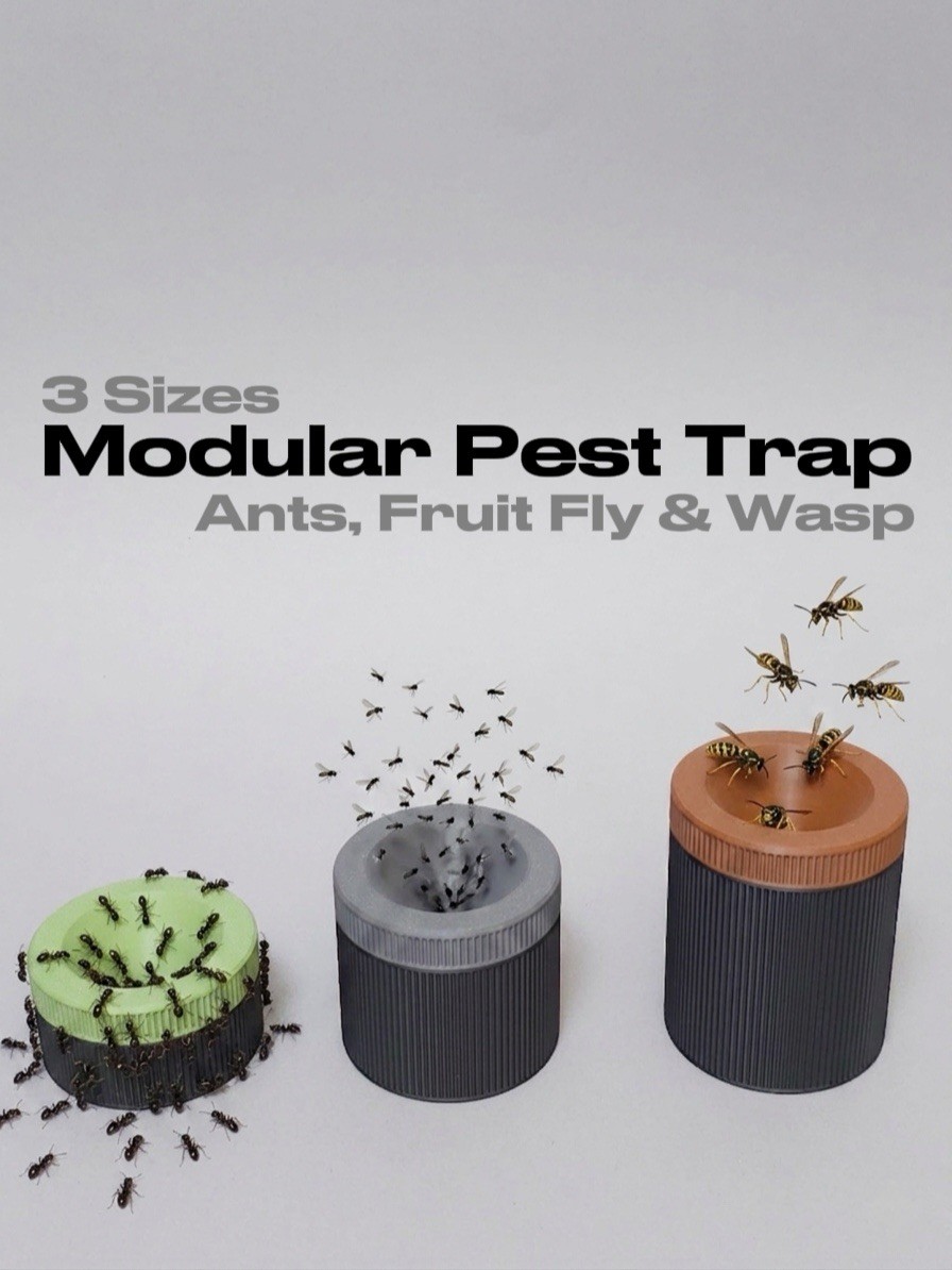 Handmade Modular Pest Trap, 3 Sizes for Ants, Fruit Flies & Wasps