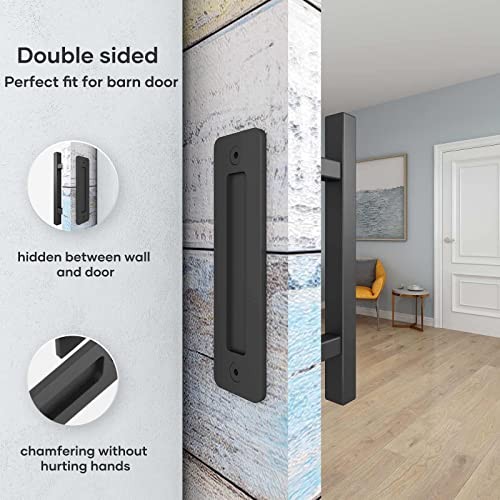 2" Sliding Barn Door Handles and Pulls,Double Sided Hardware Set,Heavy 1 Black
