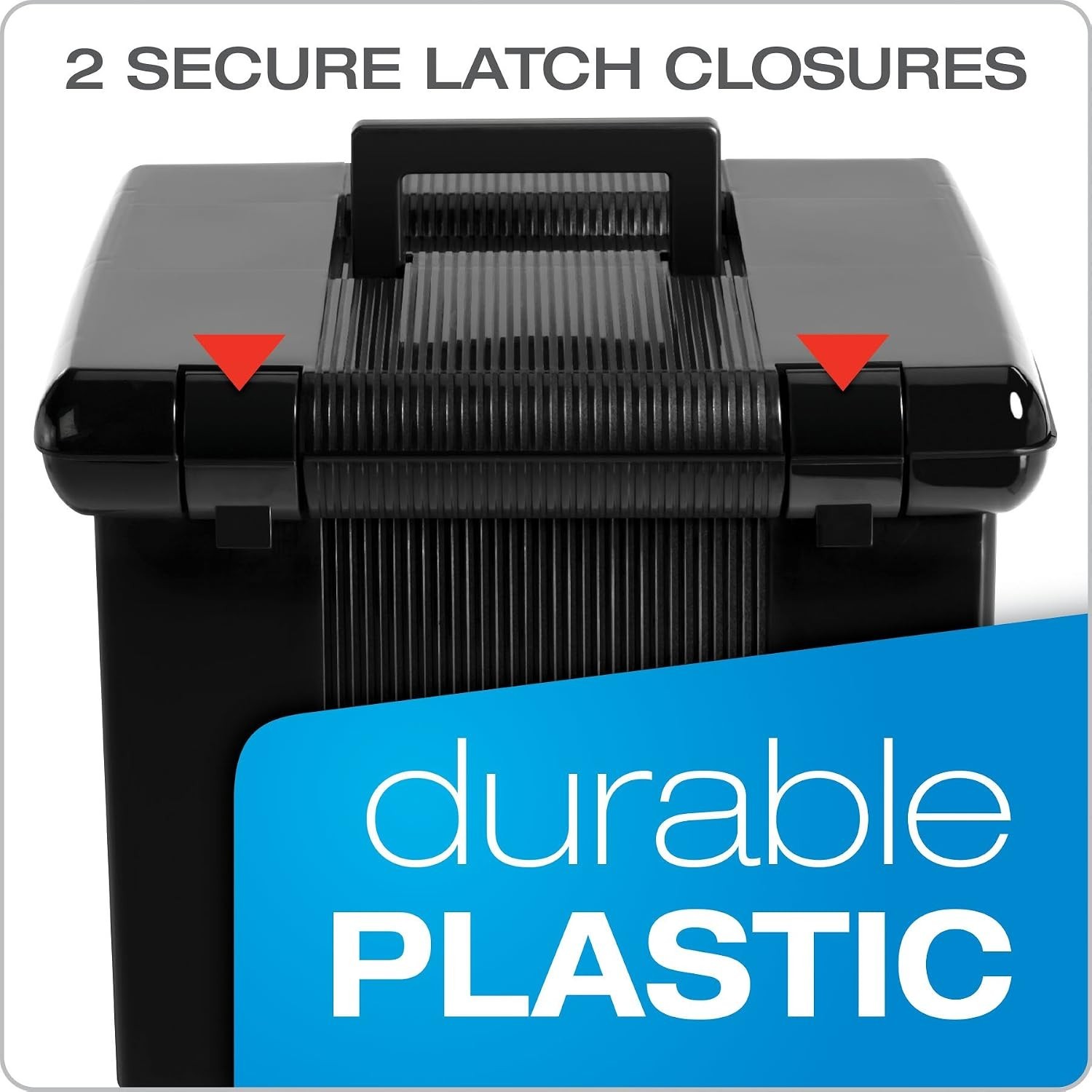 Portable File Box with File Rails, Simple Document Storage, File Bin for Home...