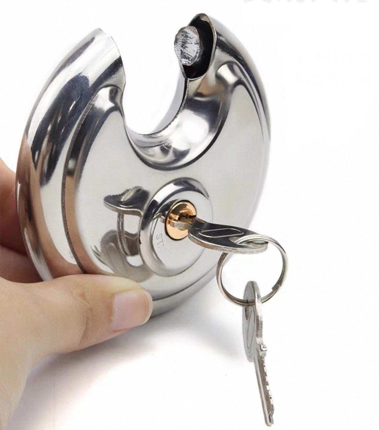 Pack of 4X Keyed Disc Padlock 4-Pack Heavy Duty Locks Stainless Steel Keyed