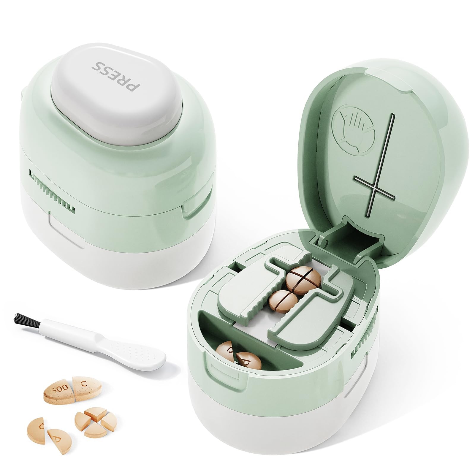 ZHIYES Adjustable Pill Cutter Splitter for Small and Tiny Pills, 1/2 Green