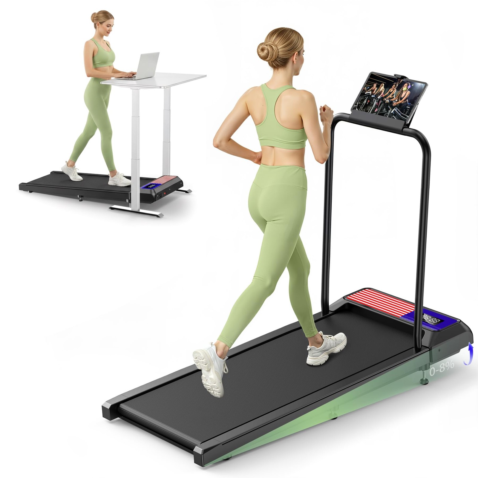 Under Desk Walking Treadmill, 2.5HP, 270Lbs Capacity, APP & Remote Control
