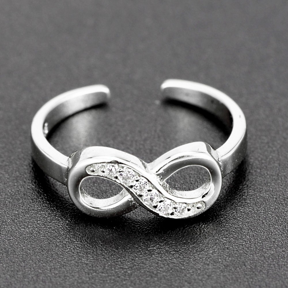 New 925 Solid Sterling Silver Infinity  Style❤️ Adjustable  Toe ring