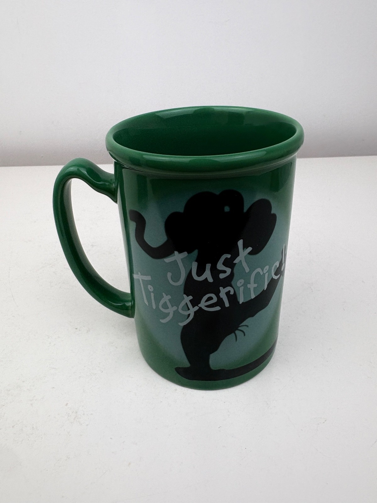 Disney Store Tigger Mug Just Tiggerific 3D Tigger Oversized Green Ceramic Mug