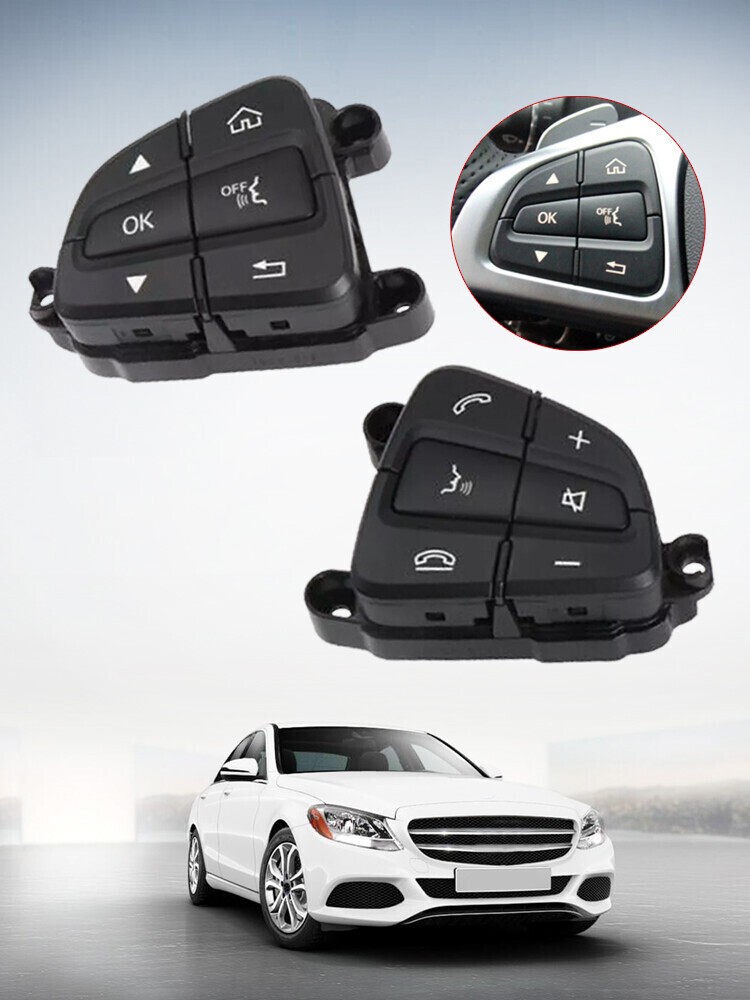 L &R Steering Wheel Right Cruise Control Switch Button for Benz 15-18 W205 C25Tk