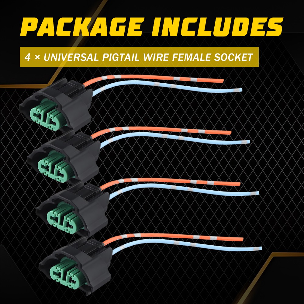 Wire Pigtail Female C H11 Two Harness Head Light Low Beam Socket Connector Plug
