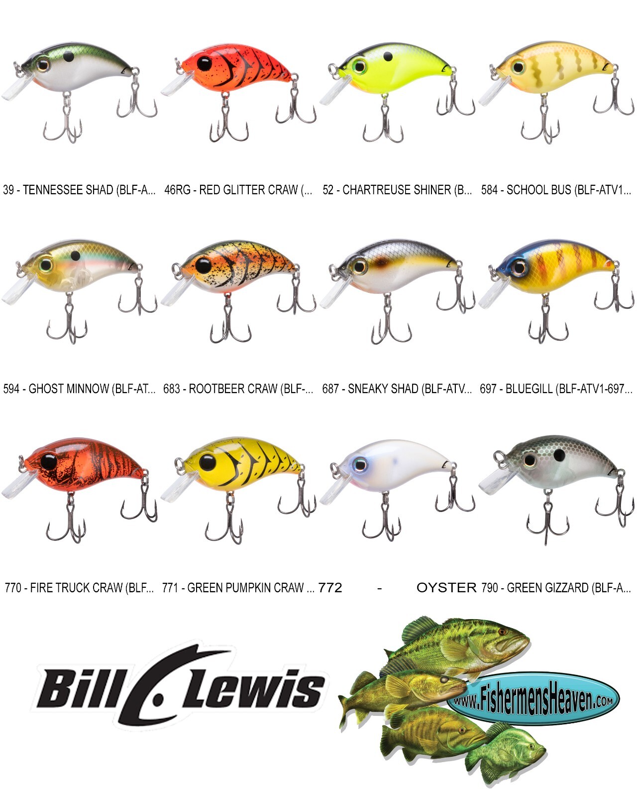 Bill Lewis Crankbait SQUARE BILL (ATV25) Choose from 16 Color Fishing Lures