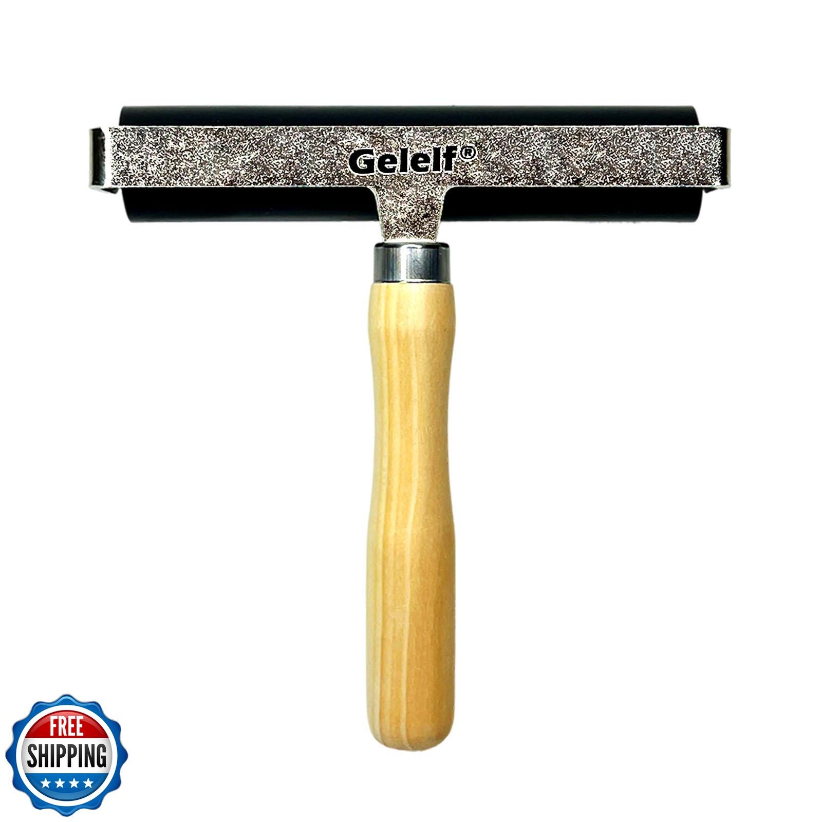 GELELF Smooth Peeling Brayer Roller - Wood Hand Roller Rollers Ink Roller Tap