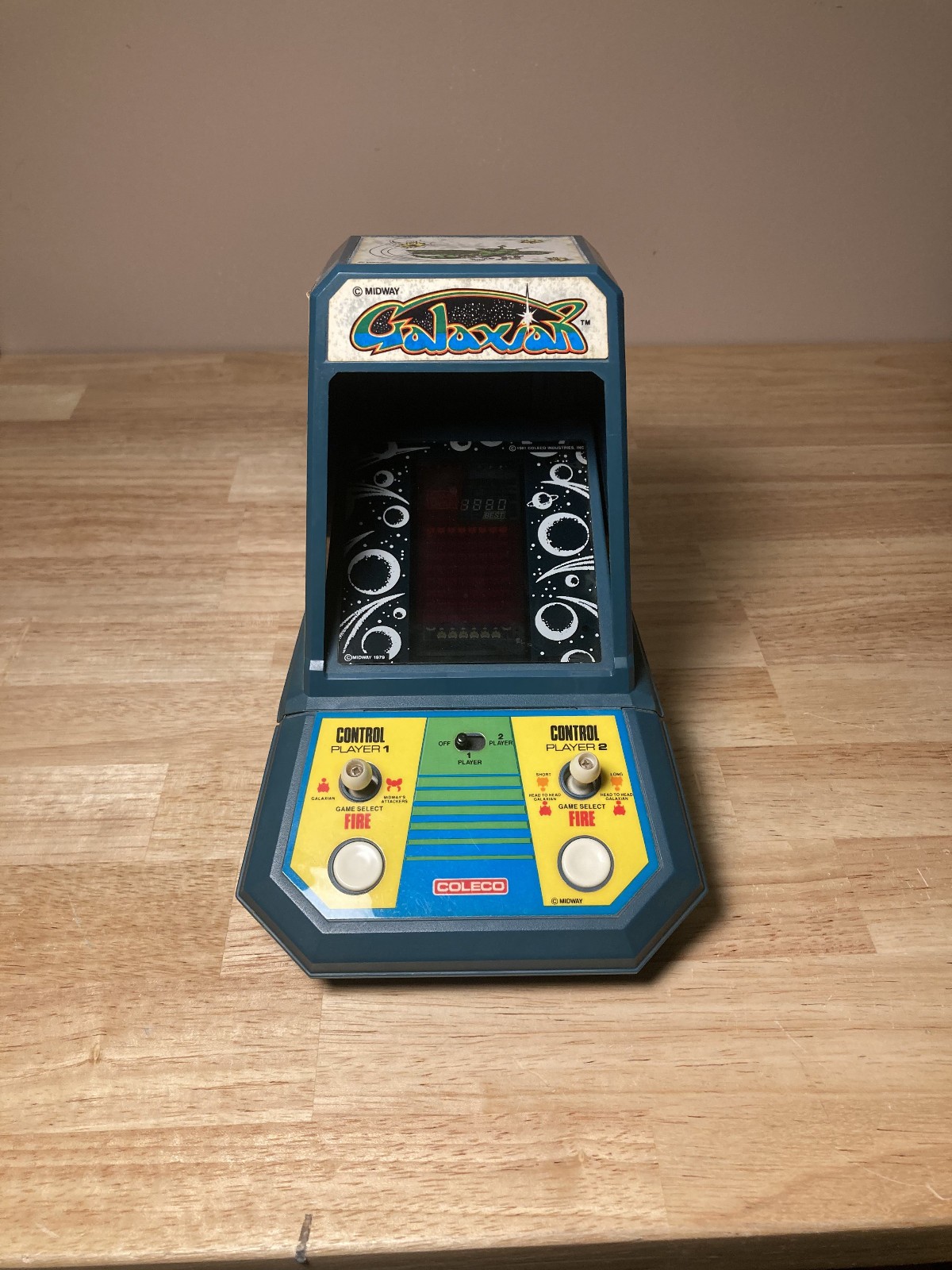 1981 Coleco Galaxian Tabletop Mini Arcade Tested & Working Good Condition
