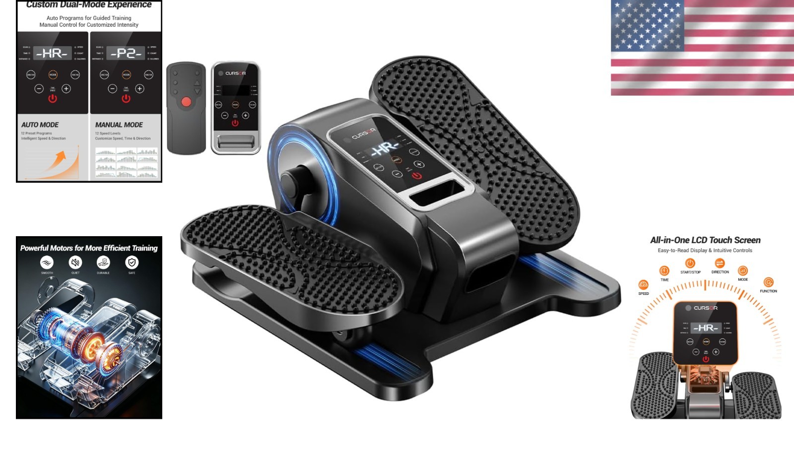 Under Desk Elliptical Machine Portable Mini Pedal Exerciser for Home Office