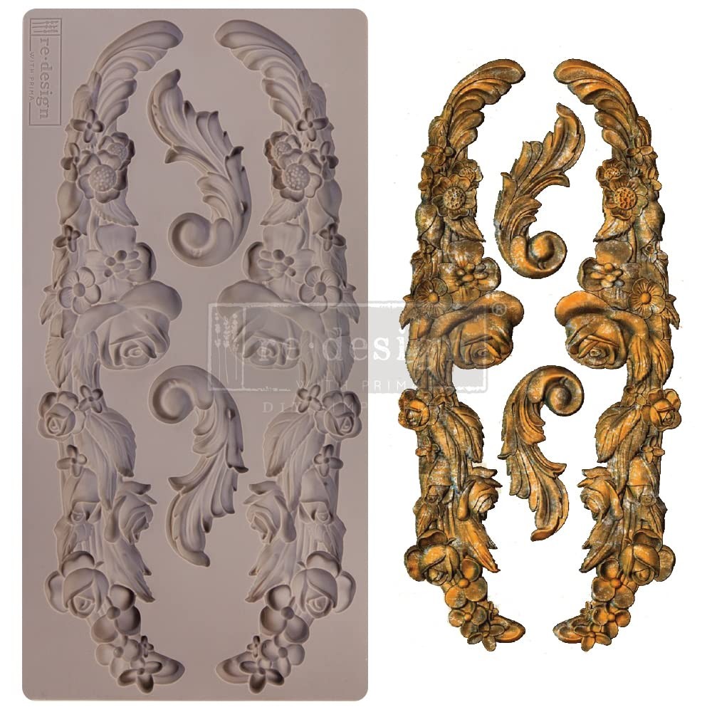 Delicate Floral Strands Craft Mold 10.78 x 5.03 Inches for Creative Projects