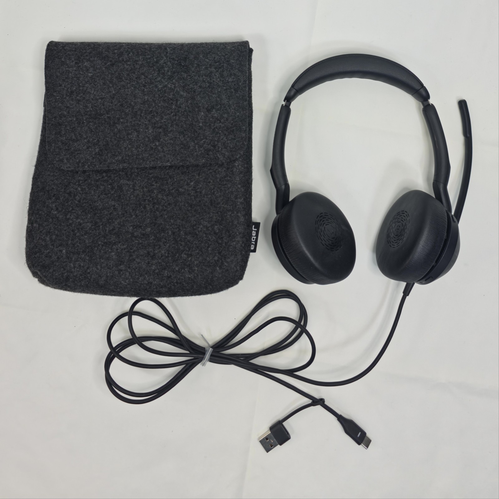 Jabra Evolve2 50 USB-C Stereo Headset w/ Mic Black + Carry Case