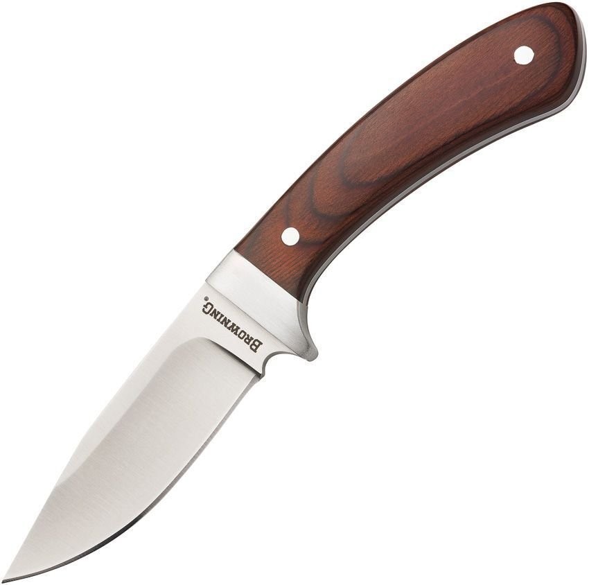 Browning Skinner Fixed Knife 3.25 Stainless Steel Full Tang Balde Wood 3220460