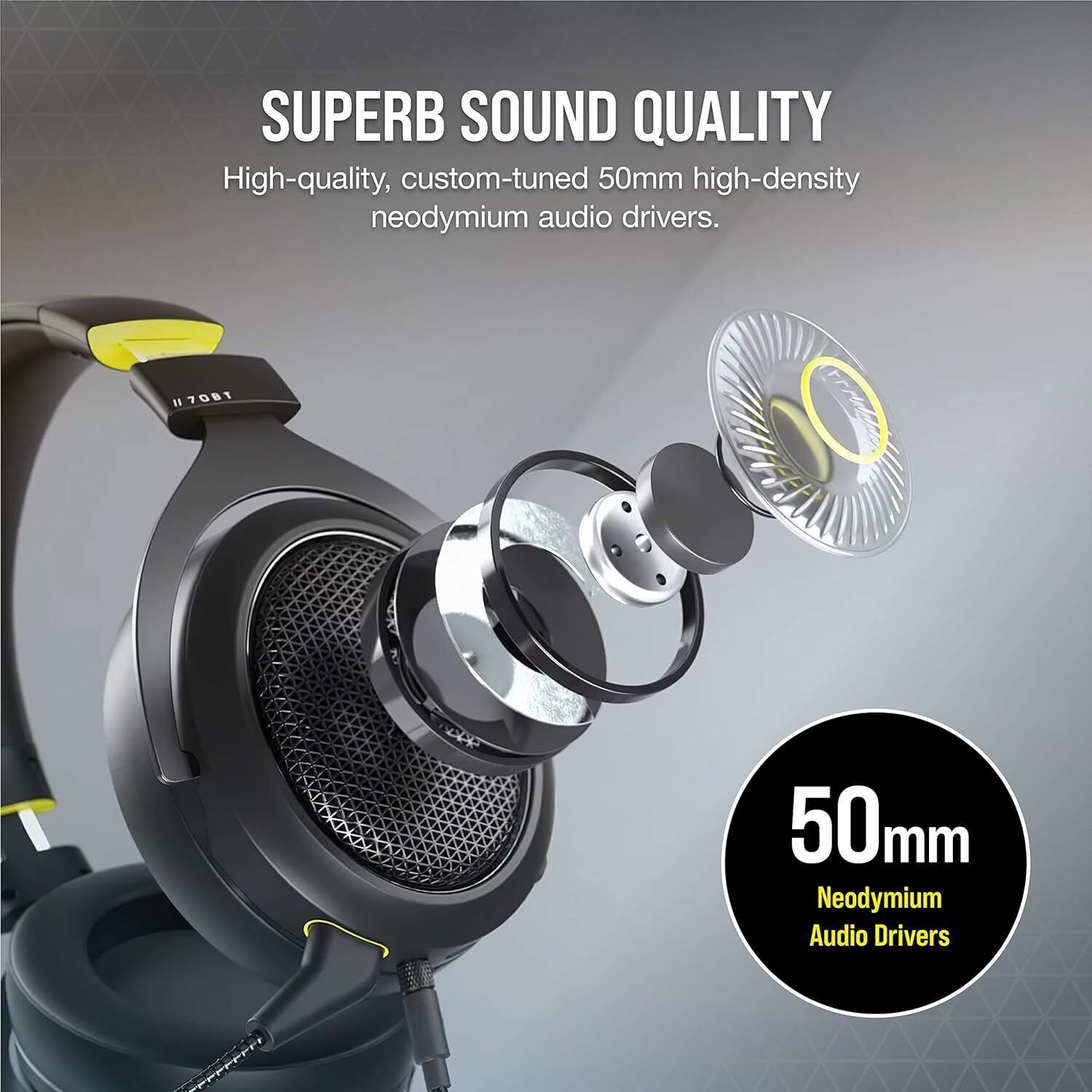 Corsair HS70 BLUETOOTH Wired Gaming Headset with Bluetooth, Carbon