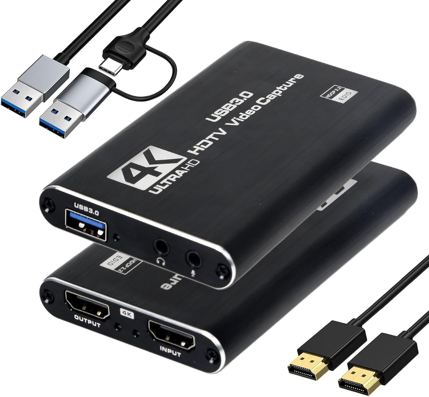 4K HDMI Capture Card USB 3.0 1080P 60FPS for PS5 Xbox Switch OBS PC Mac