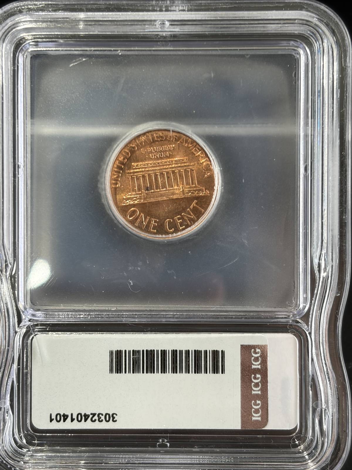 1968 S Small Cents Lincoln, Memorial Reverse ICG MS-64 Red