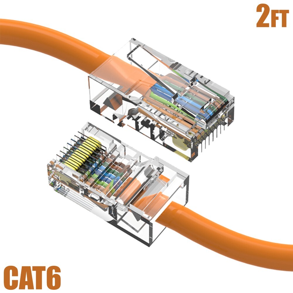 2FT Cat6 RJ45 Ethernet LAN Network UTP Non-Boot Patch Cable Copper 24AWG Orange