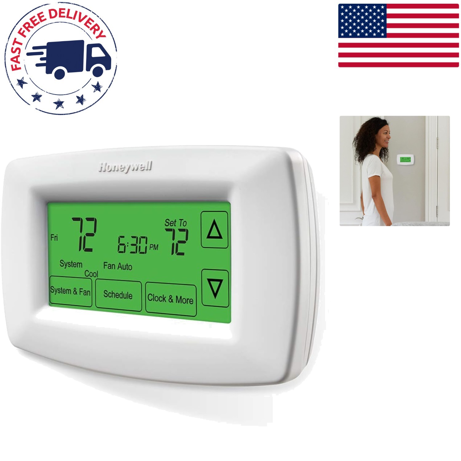 User-Friendly Programmable Touchscreen Thermostat - 7 Days of Comfort Control