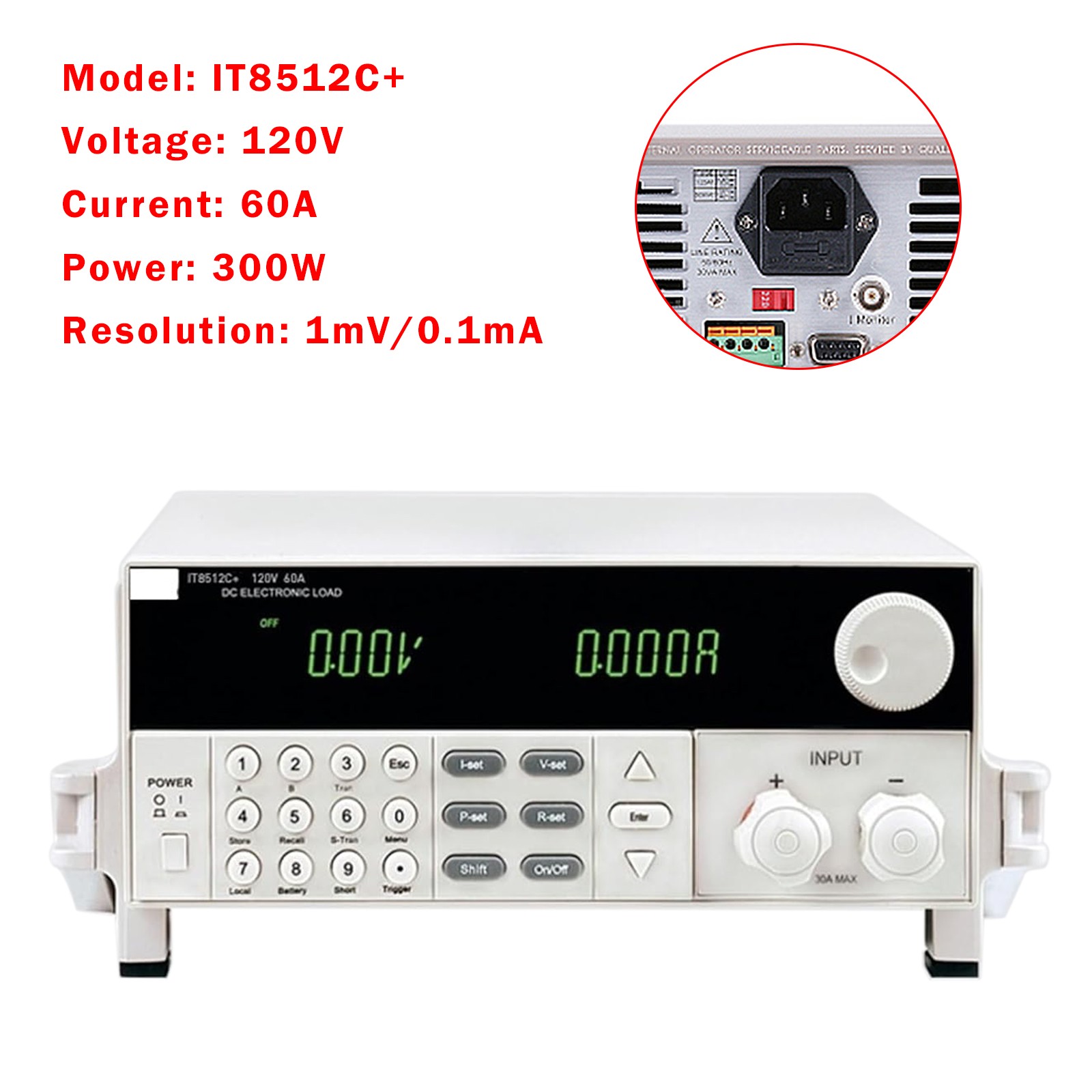 Programmable DC Electronic Load Single-Channel IT8512C+ 300W 120V 60A
