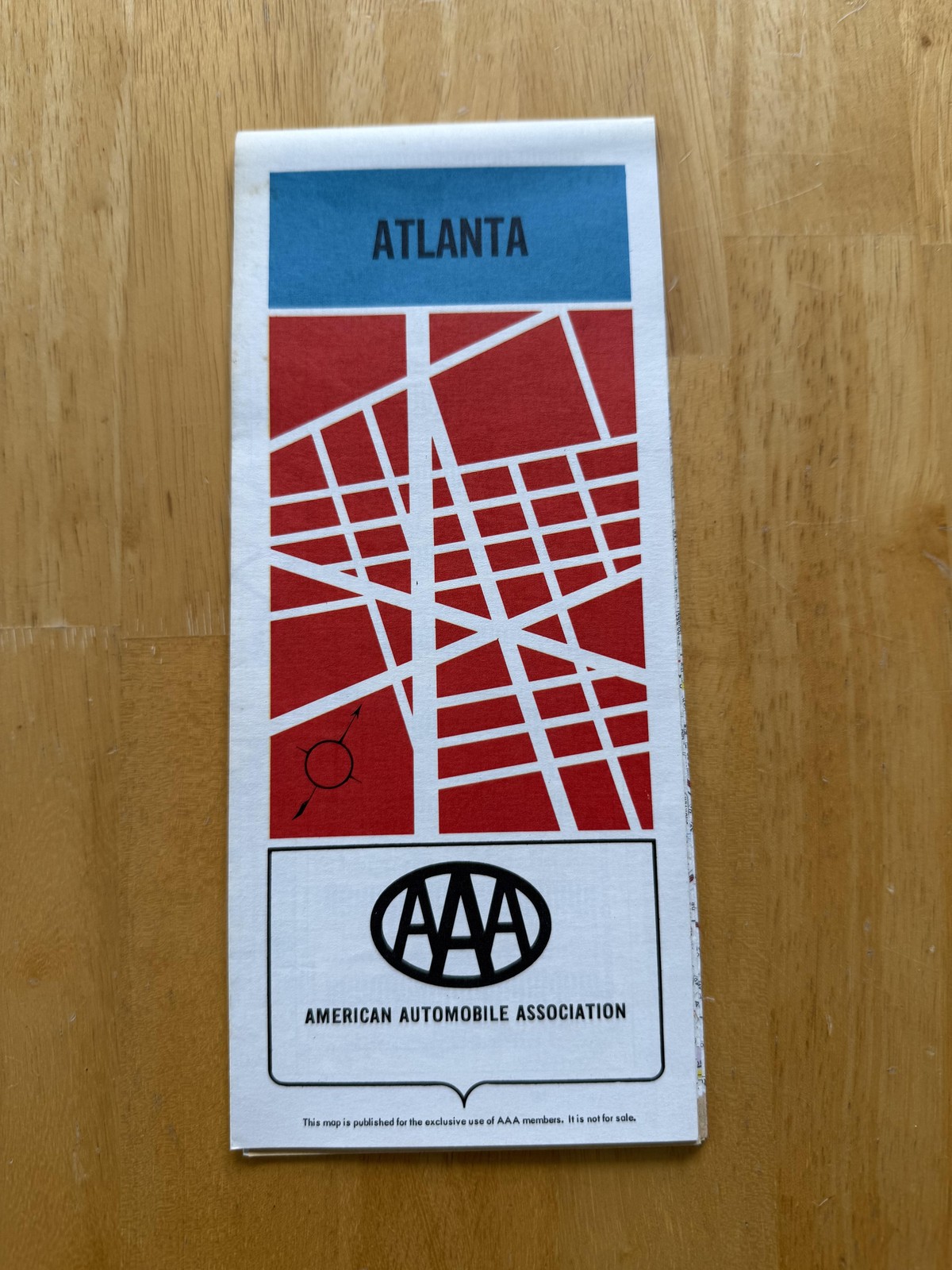 Vintage AAA Atlanta Georgia Street Road Map Travel Guide Folded Brochure USA