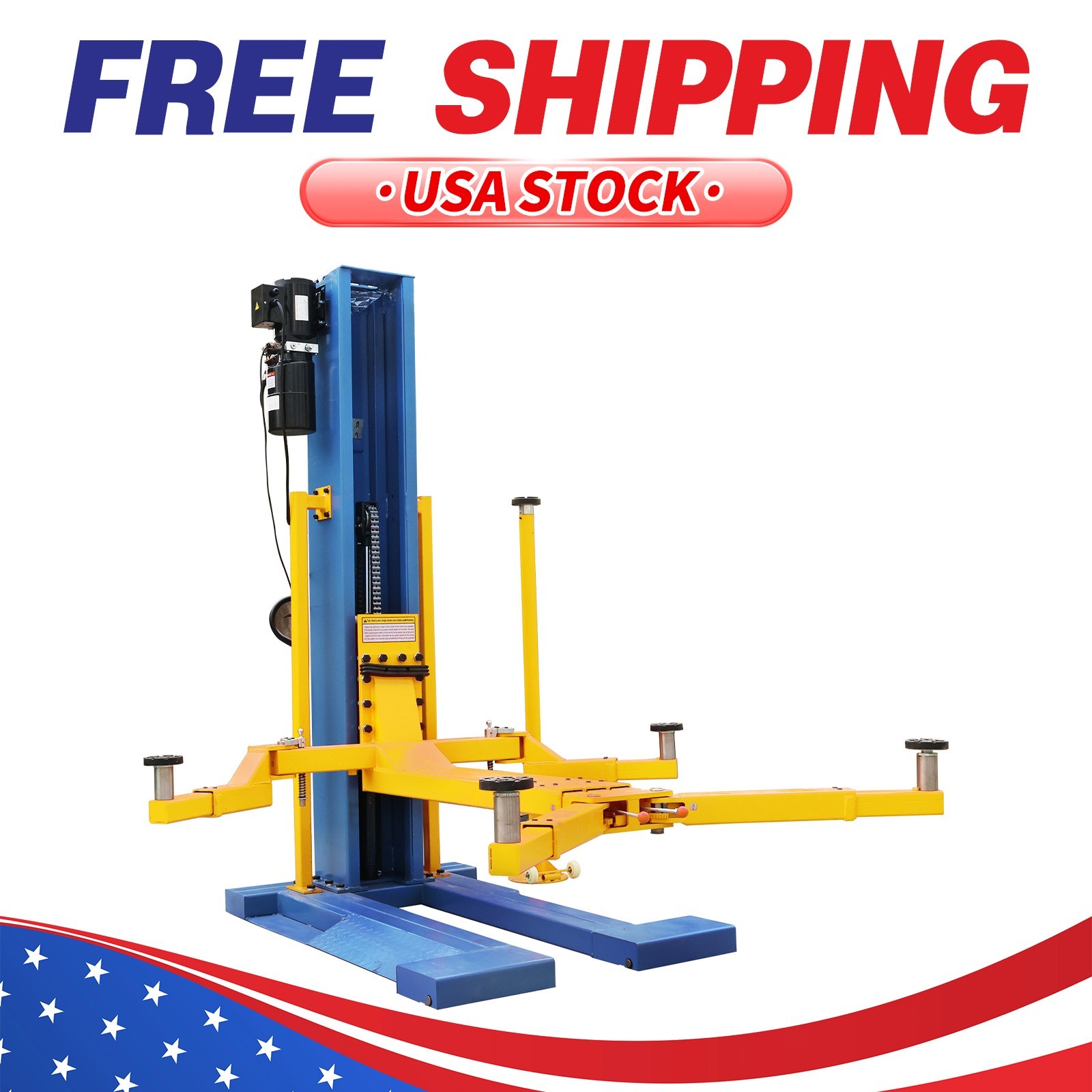 New Single Post Car Lift 6000 lbs Portable Single Column Auto Lift Free Shipping
