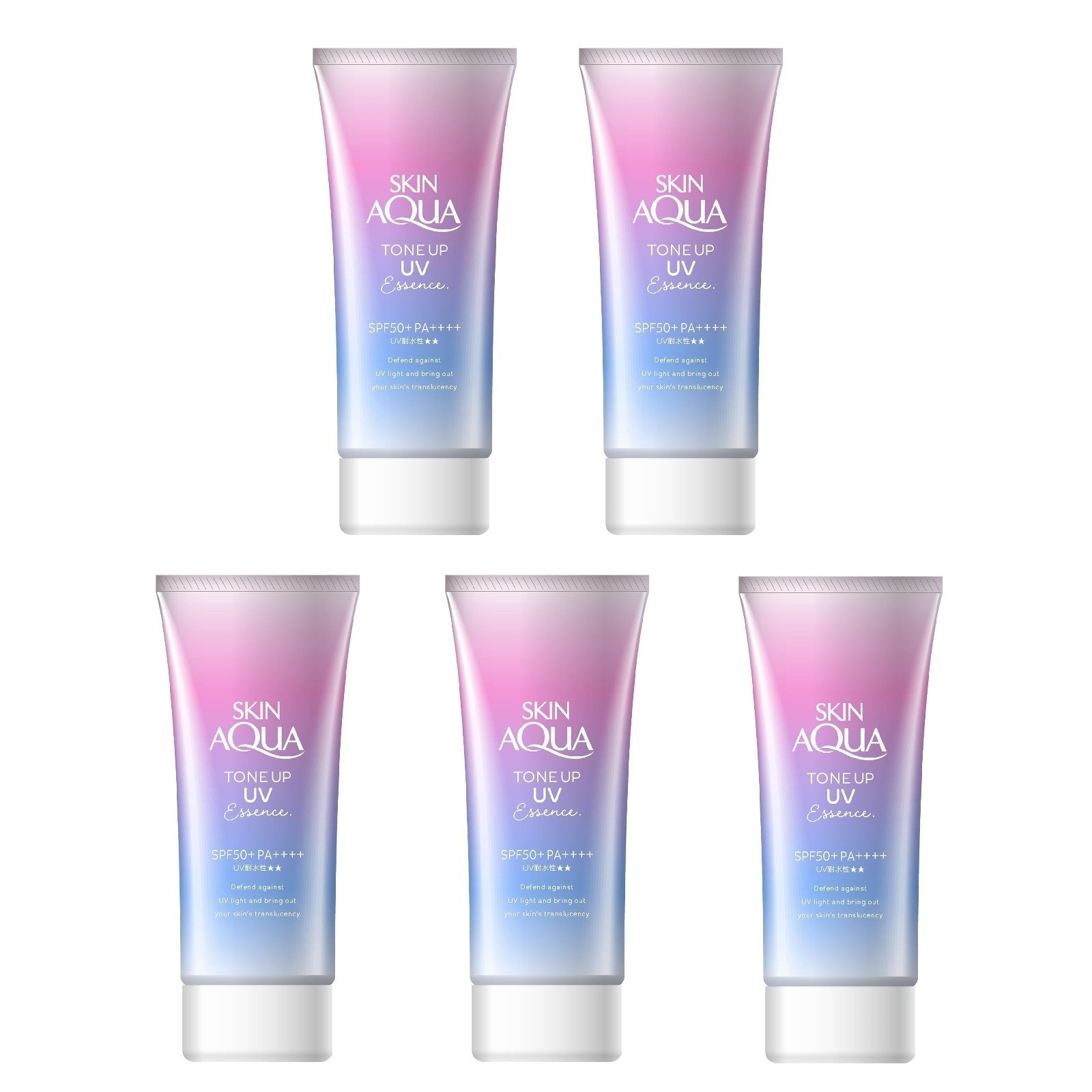 Skin Aqua Sunscreen Tone Up Uv Essence Lavender Color 2.82oz(80g)  Set of 5