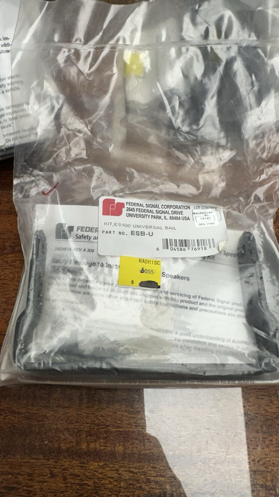 Federal Signal ESB-U Universal Bail Bracket