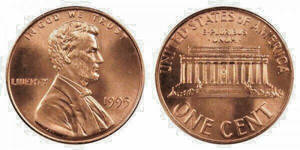 1995 P & D UNCIRCULATED LINCOLN CENTS (2 COINS)