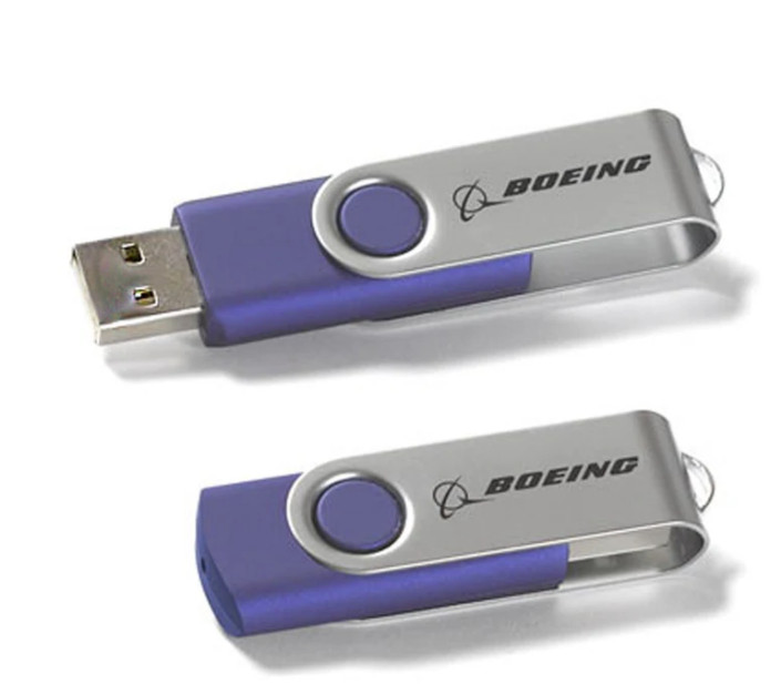 NEW Boeing Logo 16GB Swivel USB Drive, Blue/Black, SKU # 4600600900920001/2