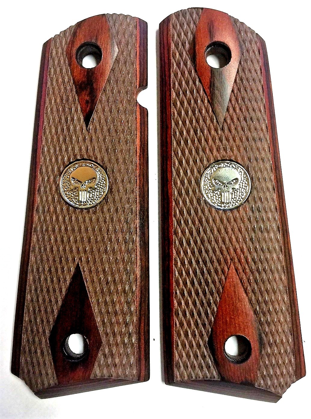 1911 GRIPS for Colt Rock Island & Clones Punisher Rosewood Double Diamond