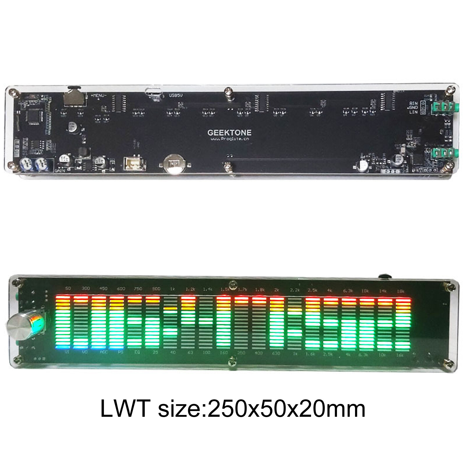 Stereo VU Meter Indicator 20 Segment Music Spectrum Analyzer LED Level Display