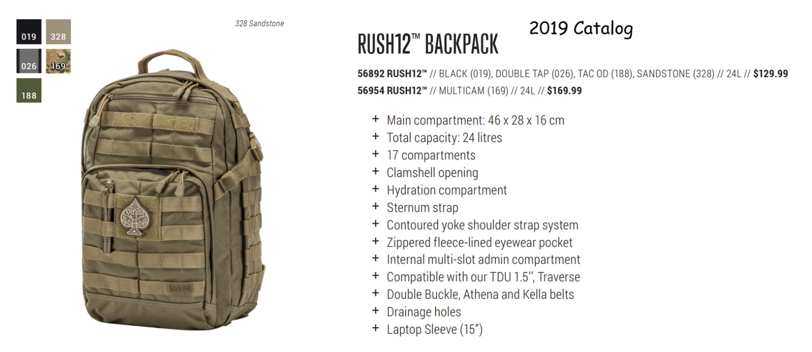 5.11 Tactical, Blackhawk, Eagle, LBT - RUSH12 v1.0, 24L, Backpack Bundle