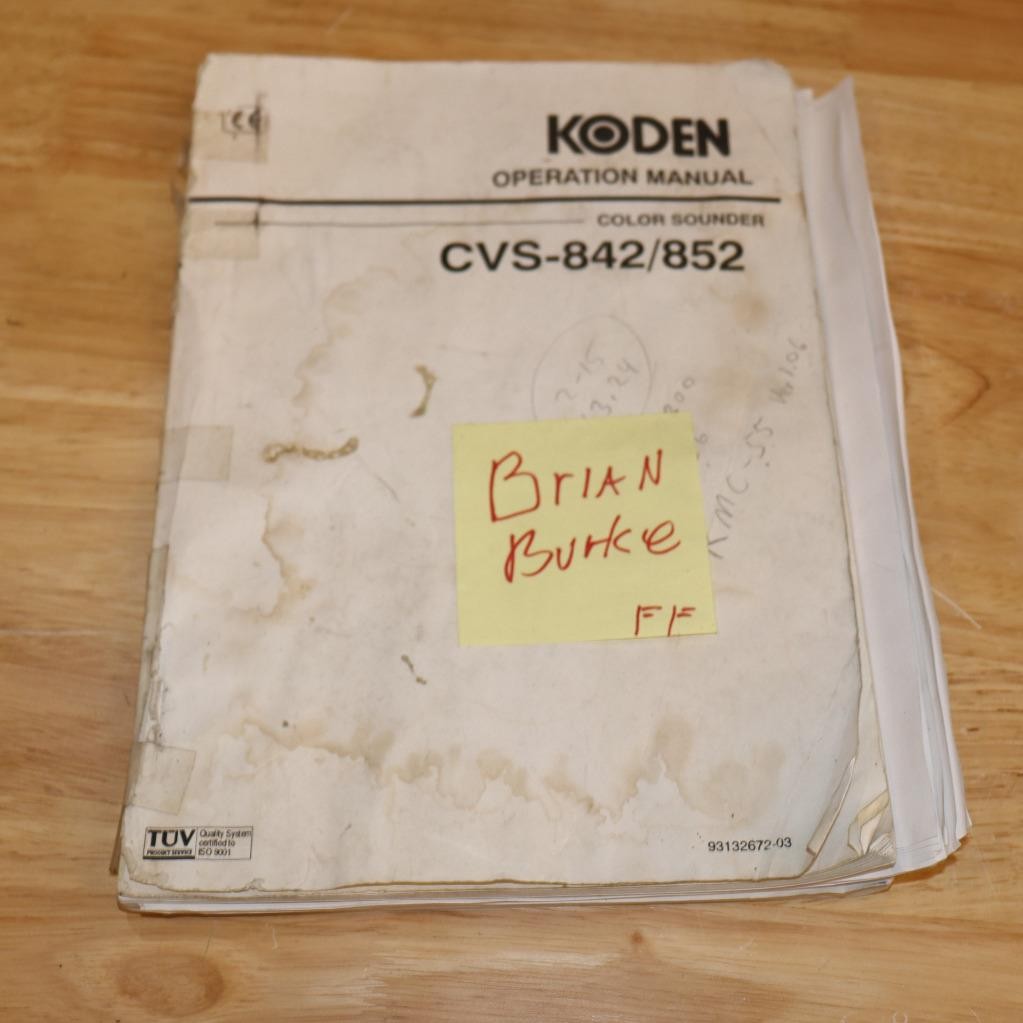 Koden Operation Manaul CVS-842/852 Sold as found as shown.