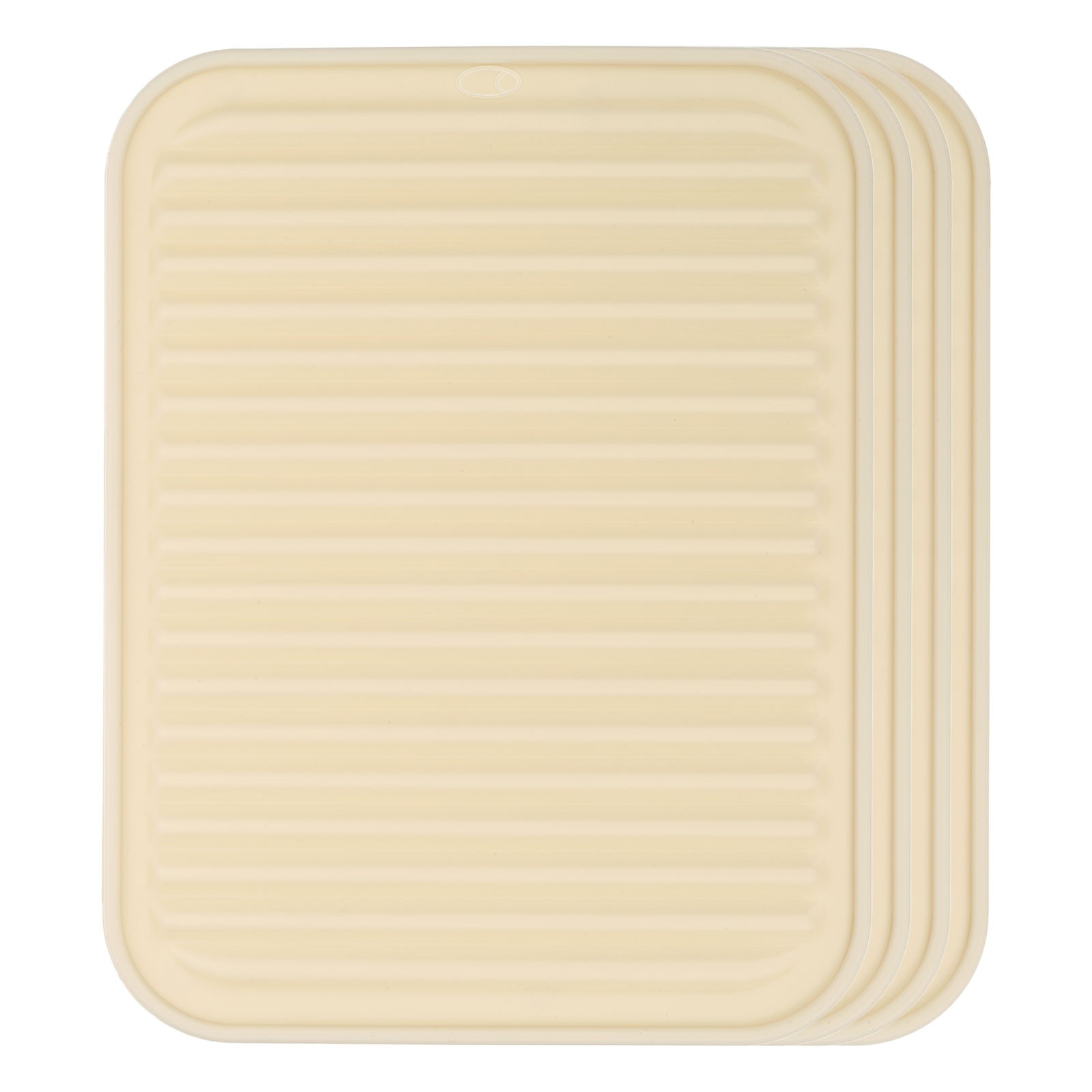 4Pack Silicone Dish Drying Mat, 9"x12" Trivets for Hot Pots and Pans, Beige