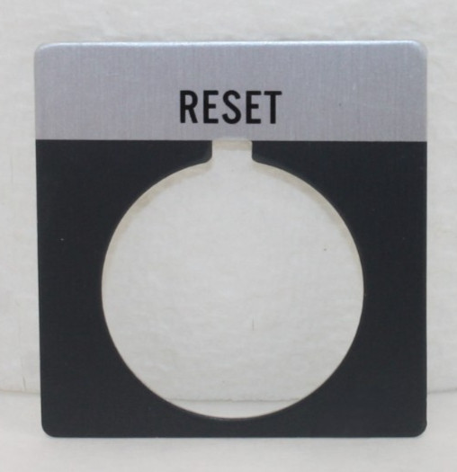 Square "RESET" Legend Plate