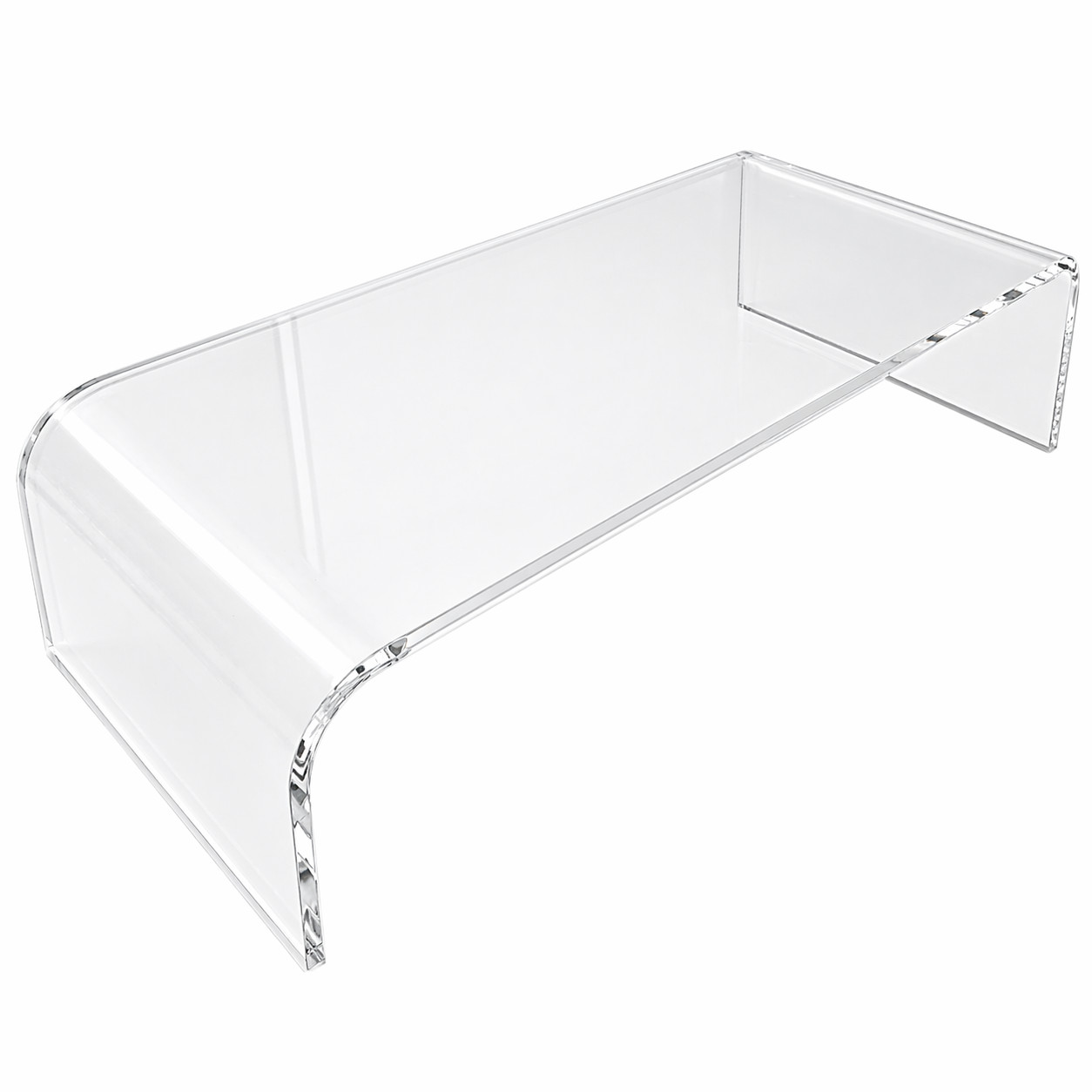 Clear Acrylic Riser Desk Shelf Display Table Platform Stand