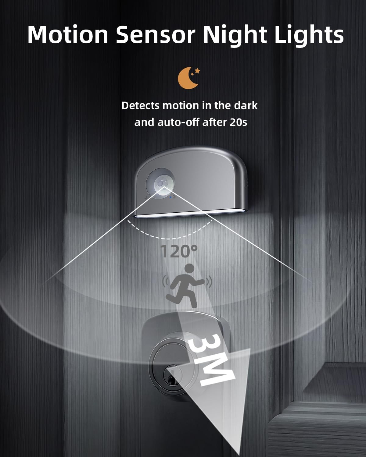 Keyhole Light, Battery Powered Motion Sensor Lights,Door Lock Light Magnetic ...